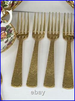 20-Piece Royal Albert Old Country Roses Dinnerware Set England & 16 pc. Flatware 20-Piece Royal Albert Old Country Roses Dinnerware Set England & 16 pc. Flatware