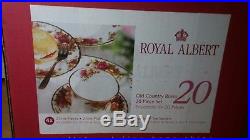 20 Piece Royal Albert Old Country Roses Never Used Set China Original Box NICE