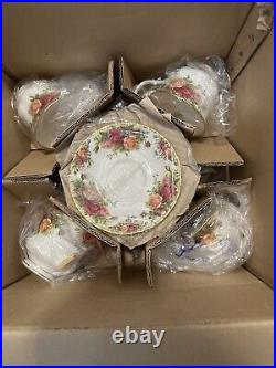 20 Piece Set Of Royal Albert Old Country Roses China Brand New In Box Gold Trim