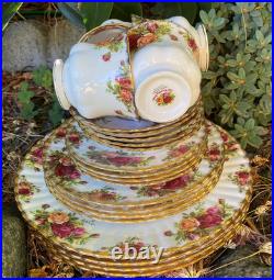 20 pc Royal Albert OLD COUNTRY ROSES Dinner salad bread cup Plates Lot 4 setting