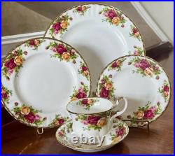 20 pc Royal Albert OLD COUNTRY ROSES Dinner salad bread cup Plates Lot 4 setting