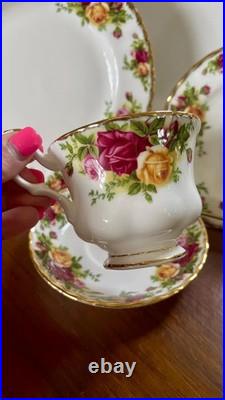 20 pc Royal Albert OLD COUNTRY ROSES Dinner salad bread cup Plates Lot 4 setting