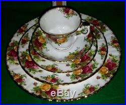 20 pc Royal Albert Old Country Roses 4 Person Serving Set 1962 Mark