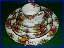 20 pc Royal Albert Old Country Roses 4 Person Serving Set 1962 Mark
