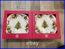 2 Royal Albert Old Country Roses Christmas Tree 5 Piece Place Setting NEW IN BOX