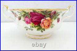 3 Royal Albert Old Country Roses CREAM SOUP BOWLS & SAUCERS England 1st QUALITY