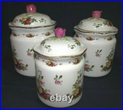 3 Royal Albert Old Country Roses Canister Set