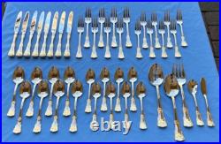 45 Pc Royal Albert Old Country Roses Stainless Flatware for 8 w Serving Pcs Mint