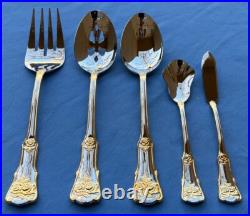 45 Pc Royal Albert Old Country Roses Stainless Flatware for 8 w Serving Pcs Mint