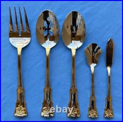 45 Pc Royal Albert Old Country Roses Stainless Flatware for 8 w Serving Pcs Mint