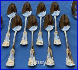 45 Pc Royal Albert Old Country Roses Stainless Flatware for 8 w Serving Pcs Mint