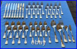 45 Pc Royal Albert Old Country Roses Stainless Flatware for 8 w Serving Pcs Mint