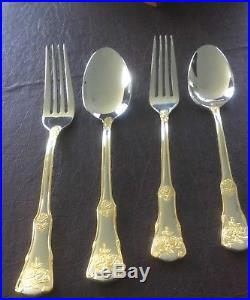 45 Piece OLD COUNTRY ROSES Royal Albert Stainless Steel Flatware 18/10 + Case