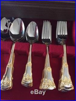 45 Piece Royal Albert Old Country Roses Flatware Set With Box- 8 Settings