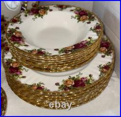 48 Pc Royal Albert Old Country Roses Service For 8-6 Piece Place Setting EUC