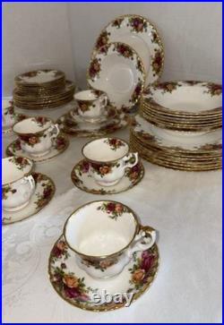 48 Pc Royal Albert Old Country Roses Service For 8-6 Piece Place Setting EUC