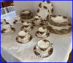 48 Pc Royal Albert Old Country Roses Service For 8-6 Piece Place Setting EUC