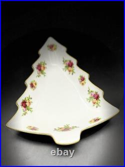 4 LOT Royal Albert Old Country Roses Planter Serving tray Biscuit jar Xmas tree