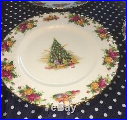 4 Royal Albert China Christmas Magic Old Country Roses 10 1/2 Dinner Plates