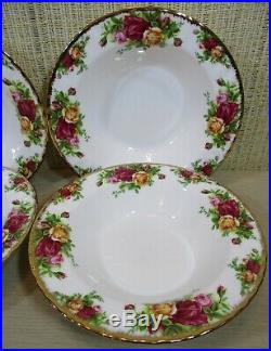 (4) Royal Albert China Old Country Roses Set 4 Rim Soup Bowls New With Tags (R1)