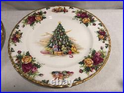 4 Royal Albert Christmas Magic Dessert Salad Plates 8 Old Country Roses 1990