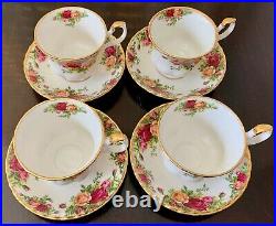 4 Royal Albert England Old Country Roses Tea Cup Saucer 2 Sets Avail England NEW