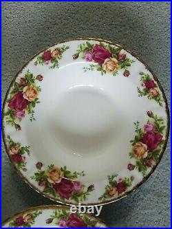 4 Royal Albert OLD COUNTRY ROSES 8 Rimmed Soup Bowls, ENGLAND 1962-73 EXCELLENT