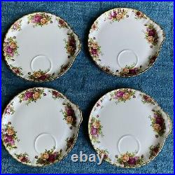 4 Royal Albert OLD COUNTRY ROSES Dessert Plate and Cup Sets England