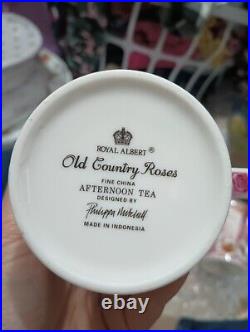 4 Royal Albert Old Country Roses Afternoon Tea Philippa Mitchell Mugs Pink