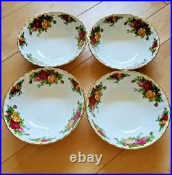 4 Royal Albert Old Country Roses Soup Cereal Bowls, 1st Quality England
