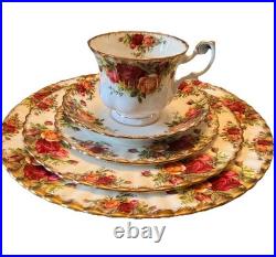 4 Sets VTG Royal Albert Old Country Roses Bone China 5 Piece Place Setting UK