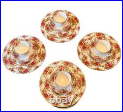 4 Sets VTG Royal Albert Old Country Roses Bone China 5 Piece Place Setting UK