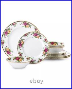 530$ Royal Albert Old Country Roses 12-Piece Dinnerware Set Service for 4