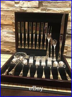 55 piece Royal Albert Old Country Roses Stainless Steel Flatware With Chest-New