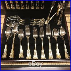 55 piece Royal Albert Old Country Roses Stainless Steel Flatware With Chest-New