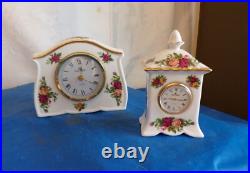 5Royal Albert Old Country Roses China 22K Gold Trim Quartz Mantle ClocksAS IS 5Royal Albert Old Country Roses China 22K Gold Trim Quartz Mantle ClocksAS IS