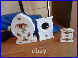 5Royal Albert Old Country Roses China 22K Gold Trim Quartz Mantle ClocksAS IS 5Royal Albert Old Country Roses China 22K Gold Trim Quartz Mantle ClocksAS IS