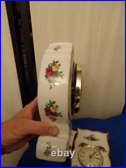 5Royal Albert Old Country Roses China 22K Gold Trim Quartz Mantle ClocksAS IS 5Royal Albert Old Country Roses China 22K Gold Trim Quartz Mantle ClocksAS IS