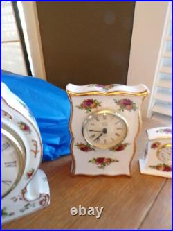 5Royal Albert Old Country Roses China 22K Gold Trim Quartz Mantle ClocksAS IS 5Royal Albert Old Country Roses China 22K Gold Trim Quartz Mantle ClocksAS IS