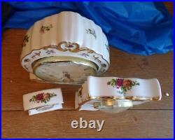 5Royal Albert Old Country Roses China 22K Gold Trim Quartz Mantle ClocksAS IS 5Royal Albert Old Country Roses China 22K Gold Trim Quartz Mantle ClocksAS IS