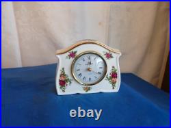 5Royal Albert Old Country Roses China 22K Gold Trim Quartz Mantle ClocksAS IS 5Royal Albert Old Country Roses China 22K Gold Trim Quartz Mantle ClocksAS IS