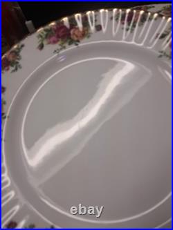 5 New Royal Albert Old Country Roses 10 1/2 Dinner Plates with Gold Trim Bin Aaa