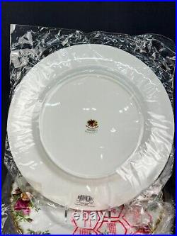 5 New Royal Albert Old Country Roses 10.5 Dinner Plates with Gold Trim England