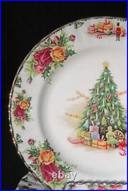 5 Old Country Roses Christmas Magic Salad Plates Royal Albert England Nwt