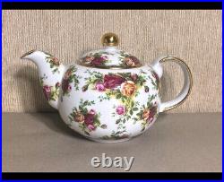 5pc Royal albert Old Country Roses Teapot Sugar Creamer Cup Saucer