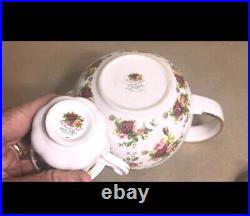 5pc Royal albert Old Country Roses Teapot Sugar Creamer Cup Saucer