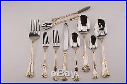65 Pc Gold Flatware Set Royal Albert Stainless Steel Silverware Service For 12