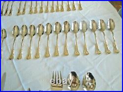 65 Piece Service for 12 Royal Albert OLD COUNTRY ROSES Gold Accent Flatware Set