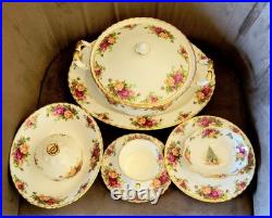 65 Pieces 1962 Royal Albert Old Country Roses Bone China Dinner, Tea Set for 12