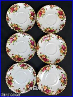 6 OLD COUNTRY ROSES SOUP COUPES & SAUCERS, 1962-73, ENGLAND, ROYAL ALBERT